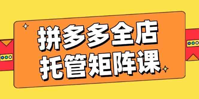 拼多多全店托管矩阵课，盈利动销玩法，高效计划设置，提升店铺效益-创享网