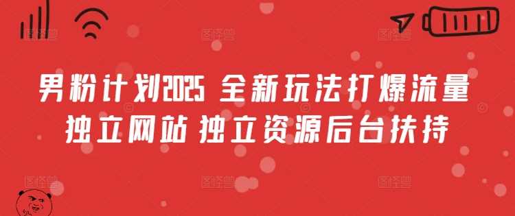 男粉计划2025，全新玩法打爆流量，独立网站与资源后台扶持揭秘