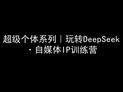 超级个体系列，玩转DeepSeek·自媒体IP训练营，deepseek教程