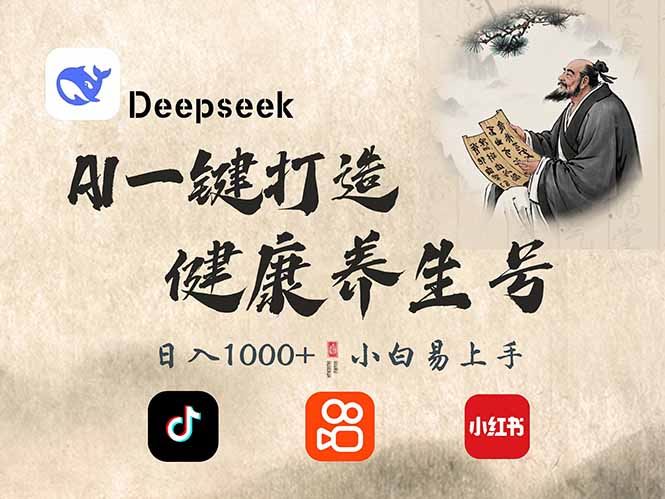 图片[1]-（14520期）DeepSeek做养生号，一条作品涨粉2万+，轻松日入300+-创享网