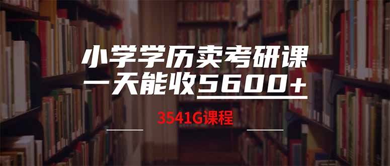 （14561期）小学文凭也能贩卖考研宝典，日赚5600元（附赠3580G考研精华资料包）-创享网