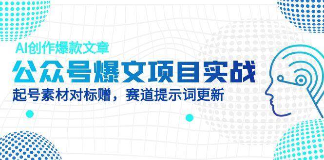公众号爆文项目实战揭秘：AI赋能，打造爆款文章，起号素材与对标账号倾情相赠（附赠各赛道AI提示词宝典）-创享网