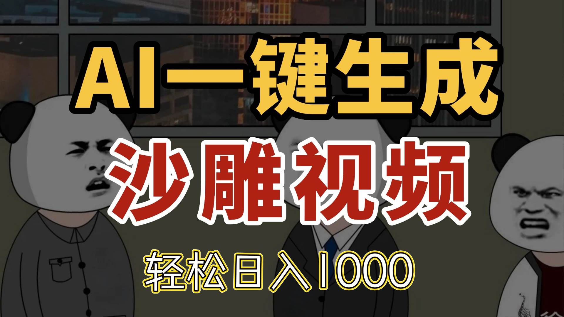 AI一键打造爆笑沙雕视频，单条播放量破千万，日赚千元不再是梦！-创享网