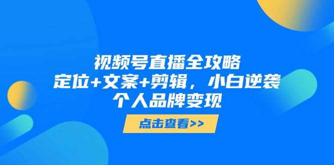 图片[1]-视频号直播全攻略：从零到一，小白如何逆袭打造个人品牌并实现变现-创享网