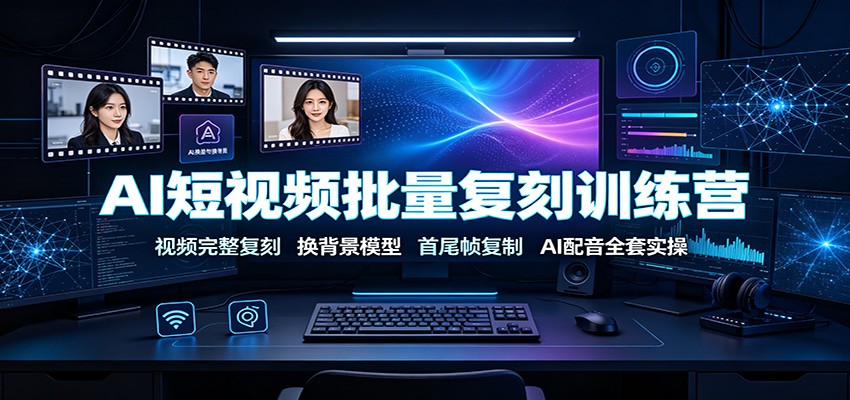 AI短视频批量复刻训练营，换背景+AI配音+首尾帧复制全实操 - 创享网-创享网