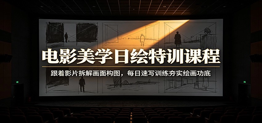 电影美学日绘特训，跟着影片拆解构图，每日速写夯实绘画功底-创享网