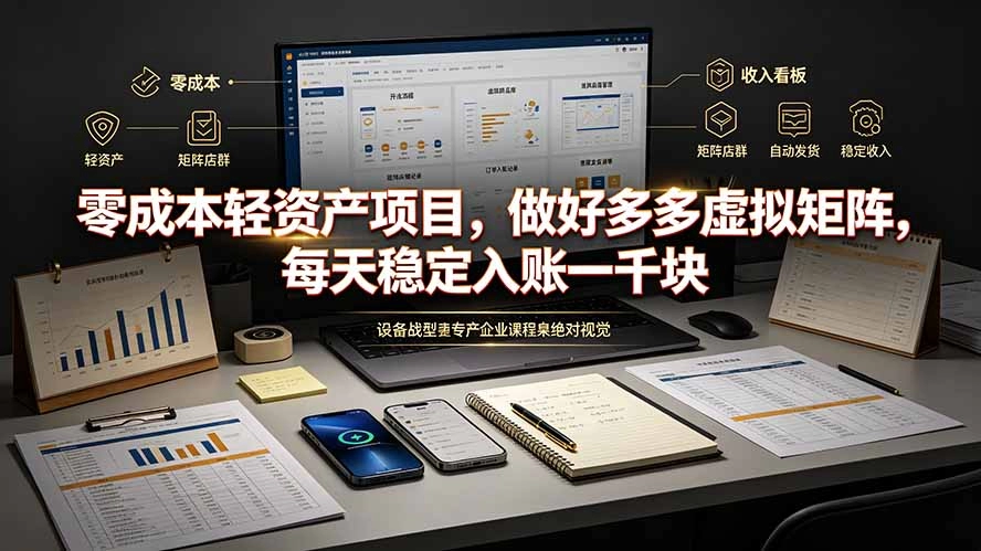 拼多多虚拟店铺全自动矩阵，零成本撬动日入1000+轻资产项目-创享网