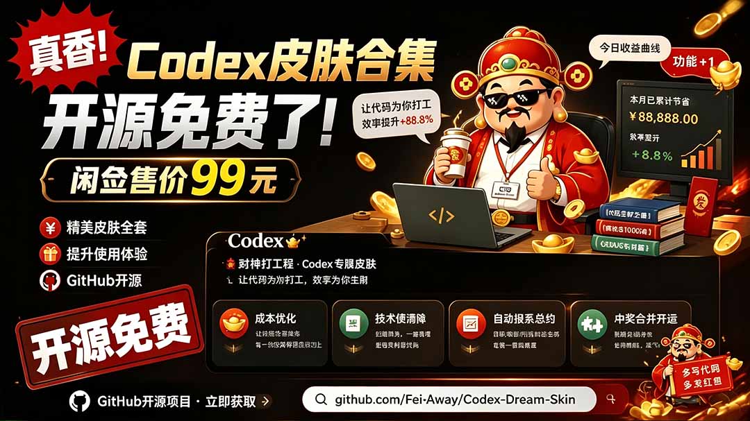 Codex Dream Skin：免费开源，一张图让你的Codex秒变精美主题-创享网