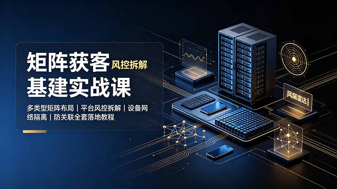 矩阵获客基建实战课，多类型矩阵布局+风控拆解+设备网络防关联全落地 - 创享网-创享网