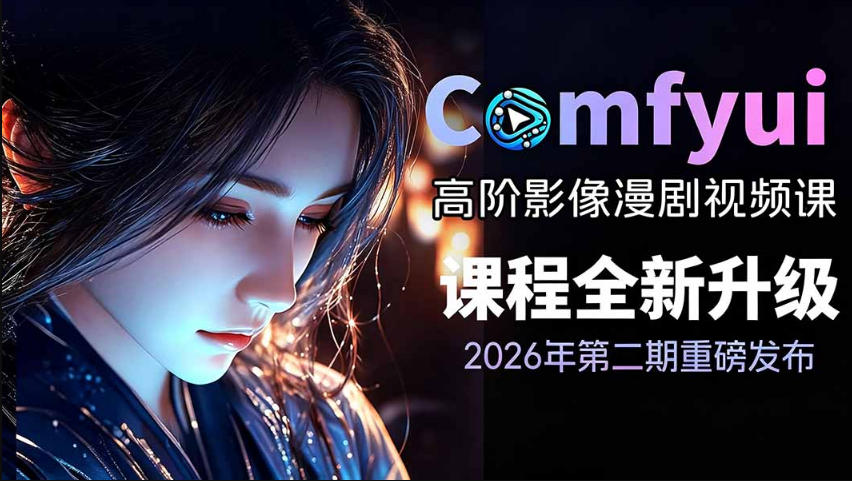 2026新版ComfyUI漫剧动画全流程实战课｜零基础本地云端双部署，动态漫短剧全链路制作，短视频流量变现完整体系 - 创享网-创享网