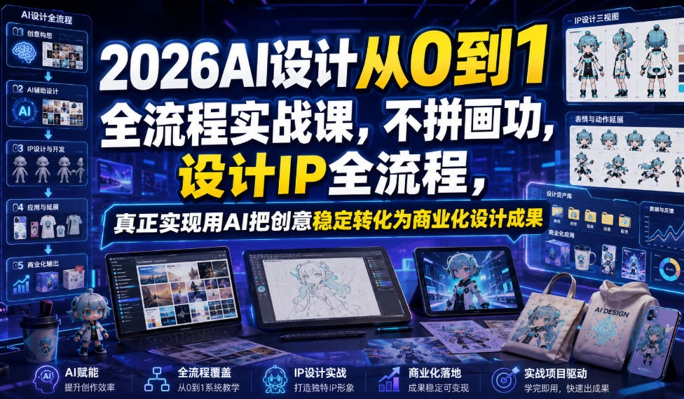 2026AI设计全流程实战，不拼画功搞定IP全案，稳定交付商用设计成果 - 创享网-创享网