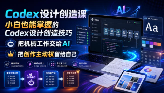 Codex设计创造课，小白也能掌握的AI设计技巧把机械工作交给AI创作主动权留给自己 - 创享网-创享网
