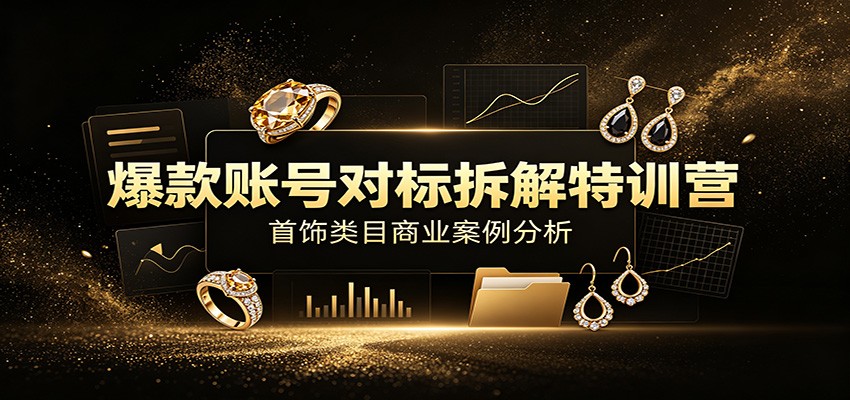 爆款账号对标拆解：首饰类目商业分析，线下三天原声录音+全套资料-创享网