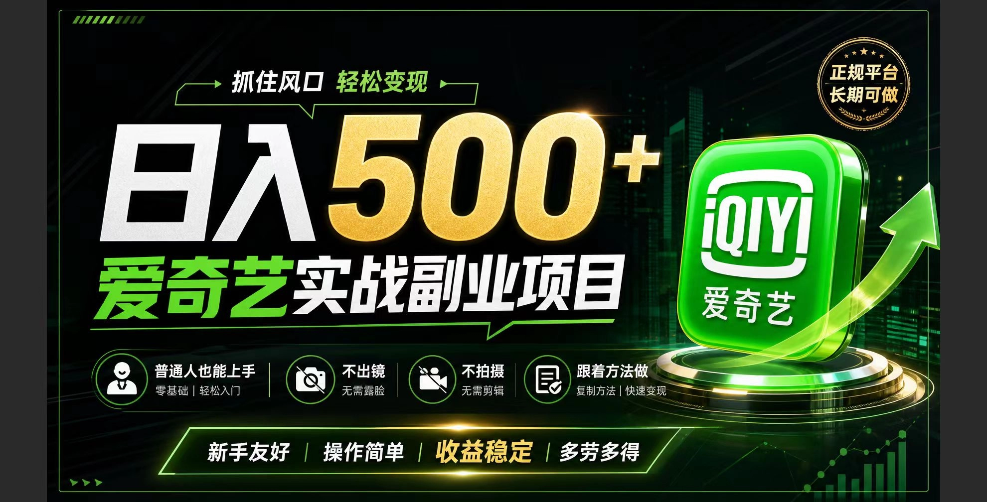 爱奇艺赛道变现：普通人日入500+，翻身机会来了！ - 创享网-创享网