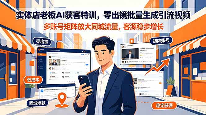 实体店AI数字人获客，零出镜批量生成同城视频，多账号矩阵放大流量，客源稳步增长-创享网