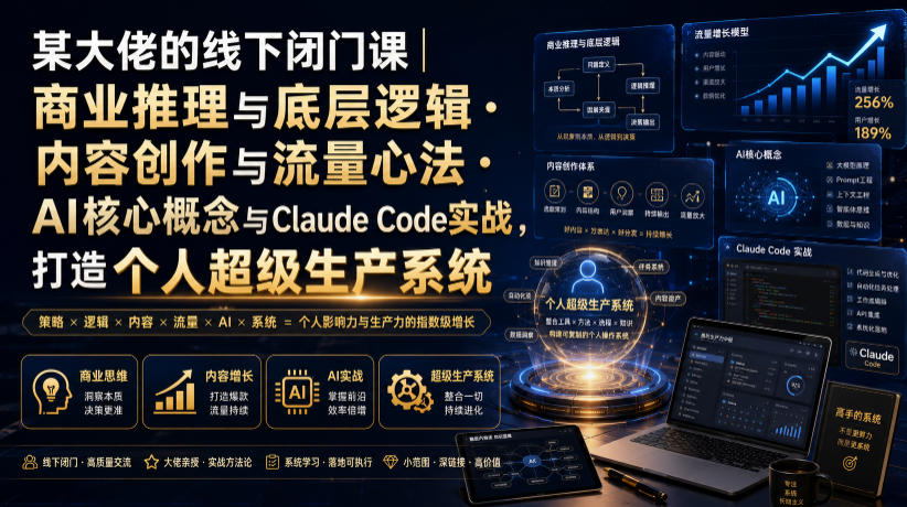 线下闭门课:商业推理·内容创作·AI实战,搭建个人超级生产系统-创享网