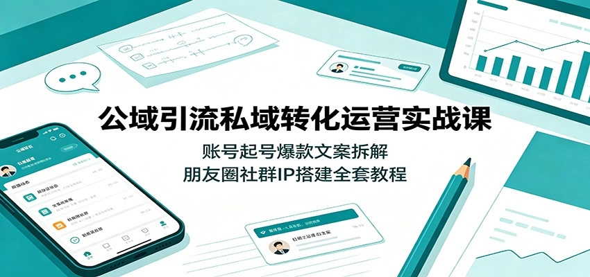 公域引流私域转化实战，起号爆款文案到社群IP，打通流量变现闭环-创享网