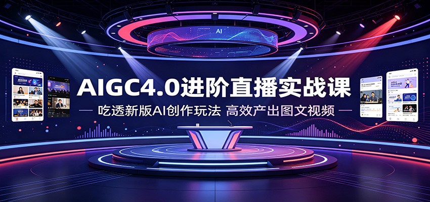 AIGC4.0进阶实战:十节直播课吃透新版AI创作,高效产出图文视频-创享网