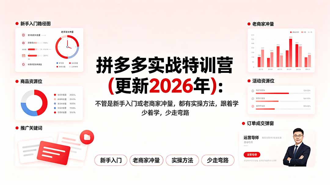 拼多多实战特训营：强付费+微付费+活动玩法+断流急救+无视比价，从亏损到盈利完整SOP-创享网
