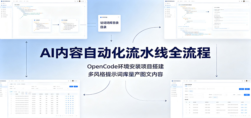 AI内容自动化流水线：OpenCode环境搭建+8大类风格提示词库，一键量产图文内容-创享网