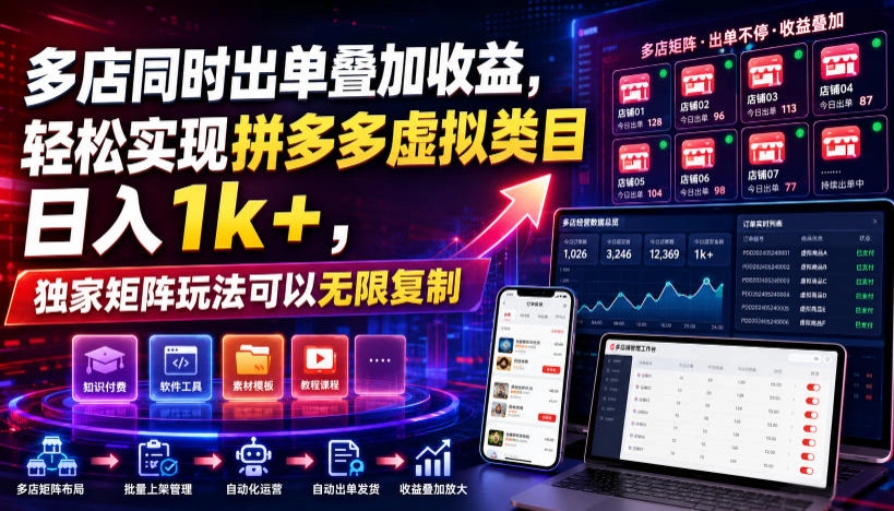 拼多多虚拟矩阵放大术，零成本日入2k+的无限复制玩法 - 创享网-创享网