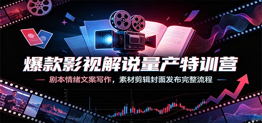 爆款影视解说量产，情绪文案+素材剪辑+封面发布全流程-创享网