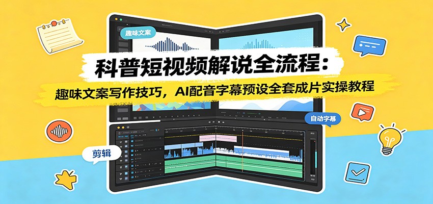 科普短视频解说全流程：趣味文案×AI配音×字幕预设，一站式成片实操-创享网