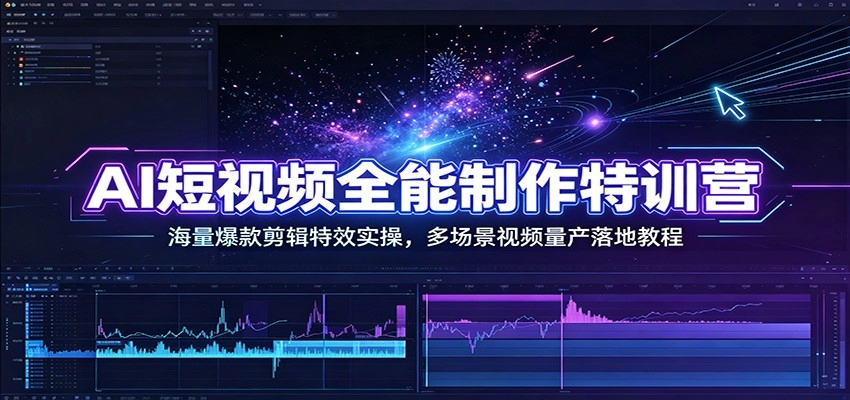 AI短视频全能制作特训，剪辑特效到多赛道量产，零基础独立出片-创享网