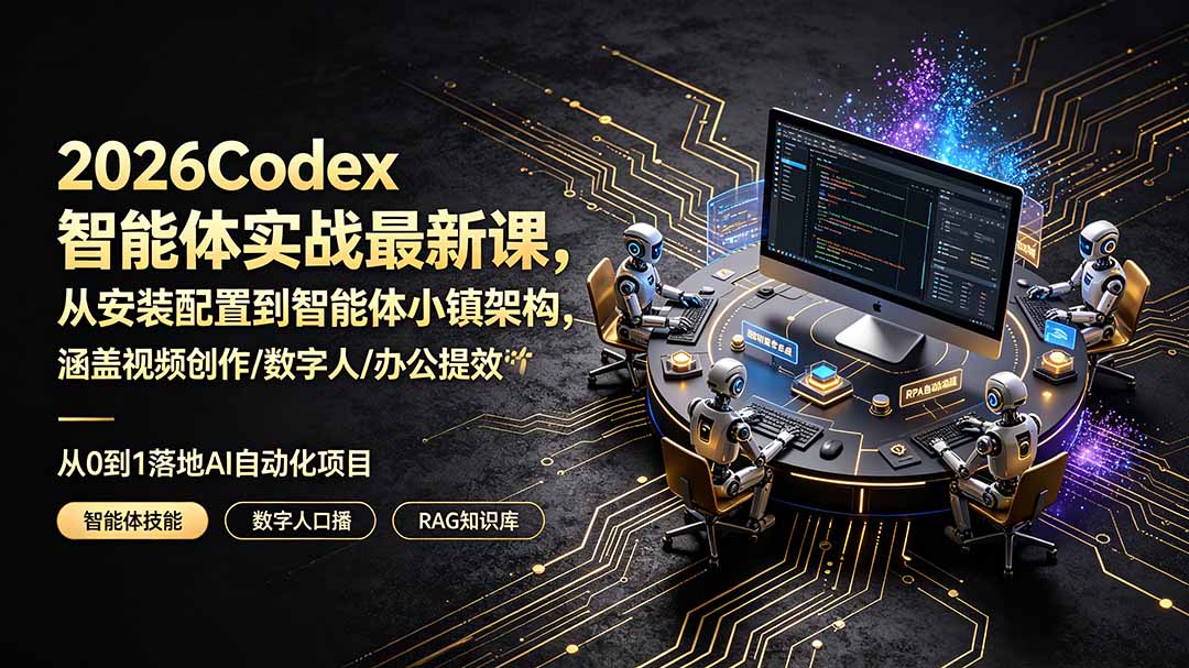 2026 Codex智能体实战，从安装配置到智能体小镇，视频/数字人/办公自动化全掌握 - 创享网-创享网