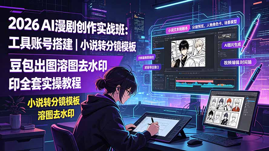 2026AI漫剧创作实战：豆包出图溶图去水印·分镜模板·零基础全套实操 - 创享网-创享网