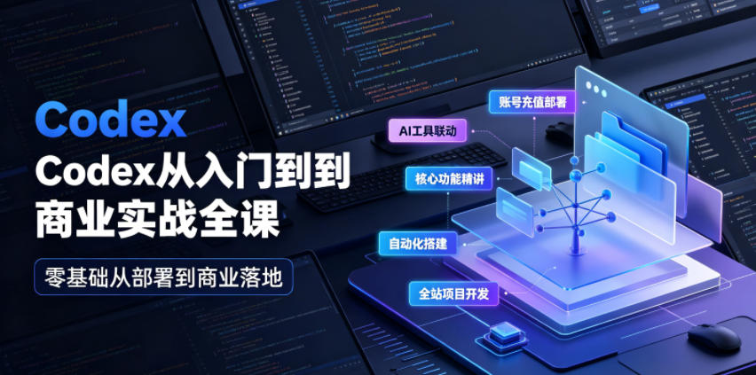 Codex从入门到商业实战，充值部署+功能精讲+自动化+全站项目开发-创享网