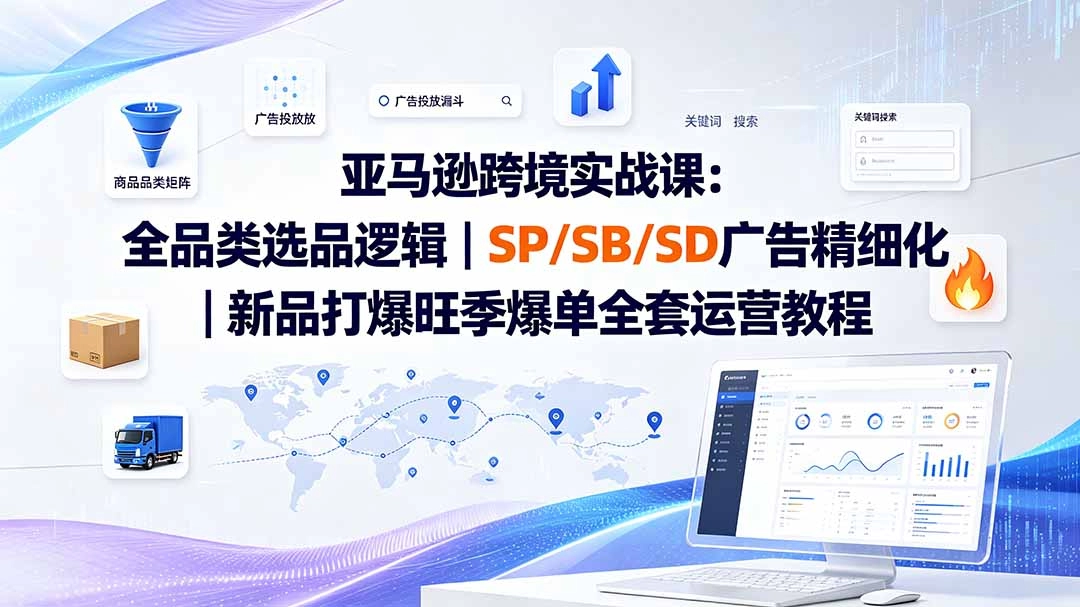 亚马逊运营实战，选品广告到大促爆单，打造长效盈利链接-创享网