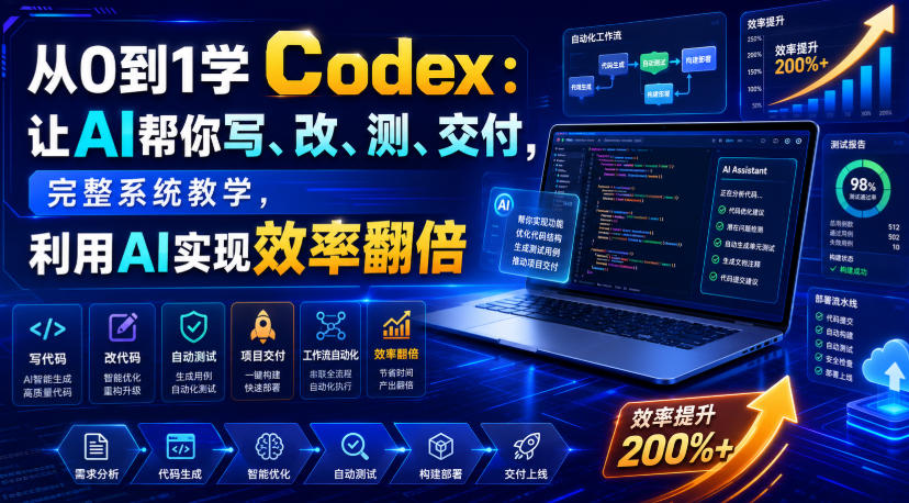 从0到1学Codex：让AI帮你写改测交付，实现效率翻倍 - 创享网-创享网