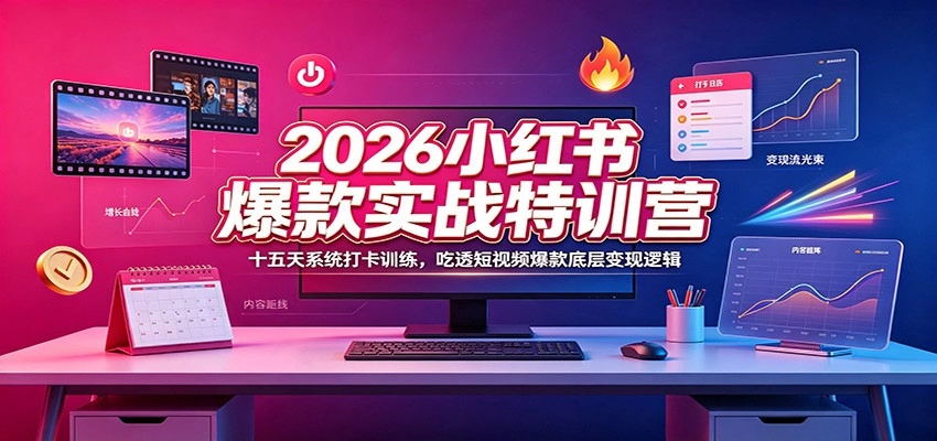 2026小红书爆款实战营，十五天系统训练，吃透爆款变现逻辑-创享网