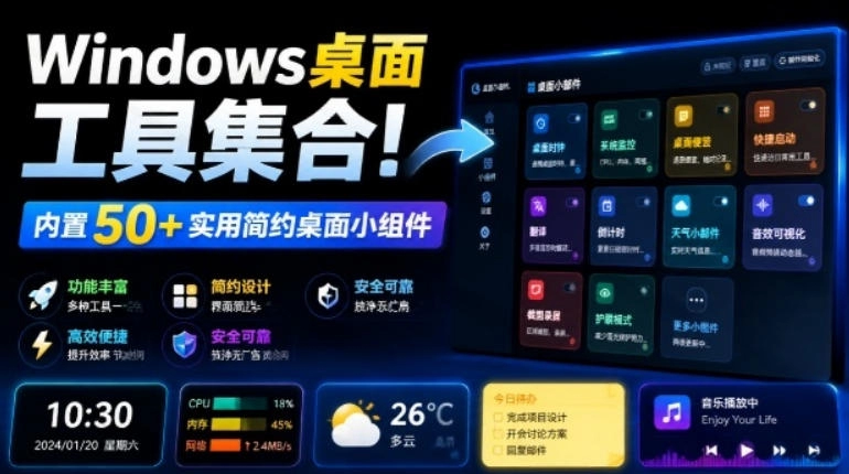 多秘工具箱，50+桌面小组件开源神器，截图录屏翻译天气一应俱全 - 创享网-创享网