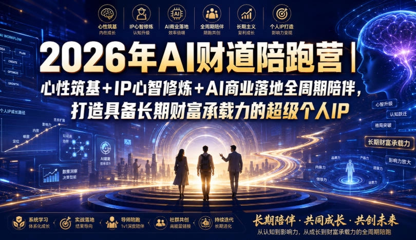 2026AI财道陪跑营，心性筑基+IP心智修炼，打造长期承载财富的超级IP-创享网