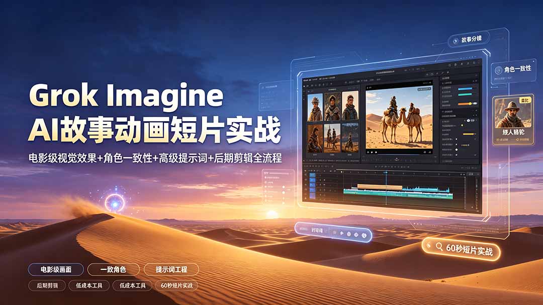 Grok Imagine动画短片实战，电影级视觉效果+角色一致性+全流程制作 - 创享网-创享网