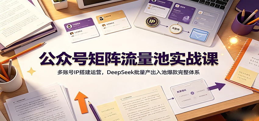 公众号矩阵实战，多账号IP搭建+DeepSeek批量入池爆款-创享网