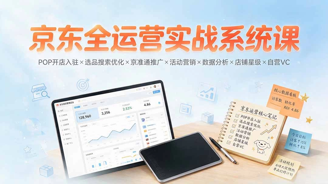 京东全运营实战，POP×自营双赛道，开店选品推广爆款全链路 - 创享网-创享网