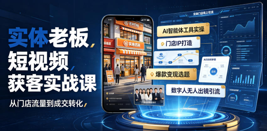 实体老板AI短视频获客，智能体工具+门店IP+数字人无人出镜-创享网