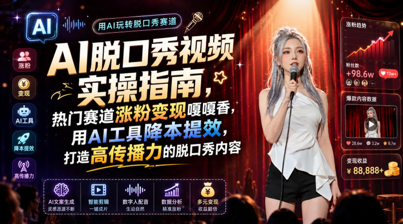 AI脱口秀视频实操指南，AI工具降本提效打造高传播力脱口秀内容 - 创享网-创享网