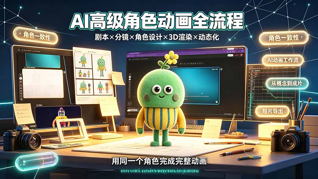 AI高级角色动画全流程，剧本分镜角色3D渲染动态化一站式教学 - 创享网-创享网