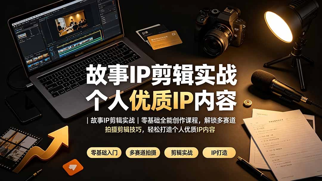 故事IP剪辑实战，零基础解锁多赛道拍摄剪辑，打造个人优质IP内容 - 创享网-创享网