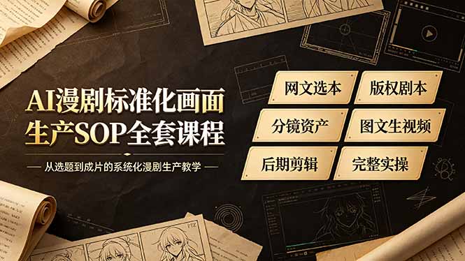 AI漫剧标准化SOP：从选本到成片，人物防崩+分镜资产全链路 - 创享网-创享网