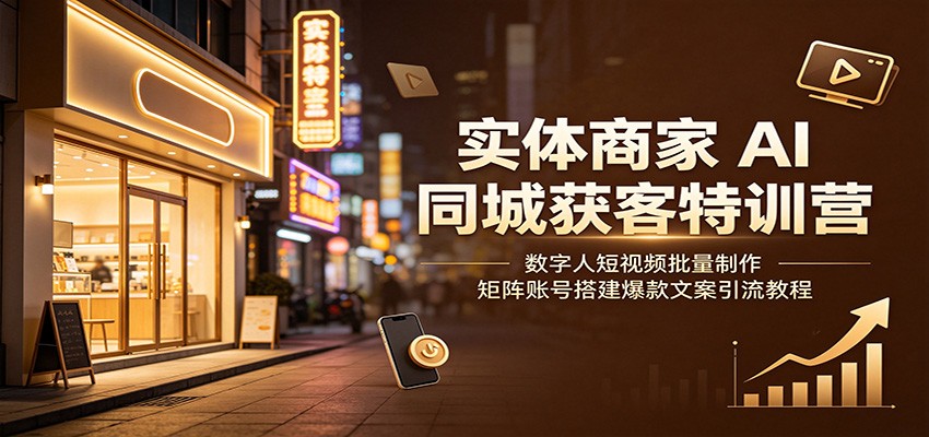 实体商家AI同城获客：数字人短视频批量制作·矩阵账号搭建·爆款文案引流-创享网