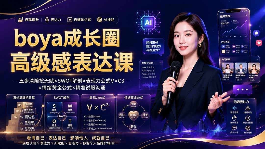 boya成长圈，内心成长+高级表达+AI自媒体，三合一打通从内耗到变现 - 创享网-创享网