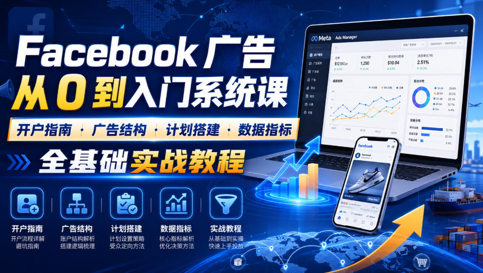 Facebook广告入门：开户×结构×搭建×数据，零基础系统课 - 创享网-创享网