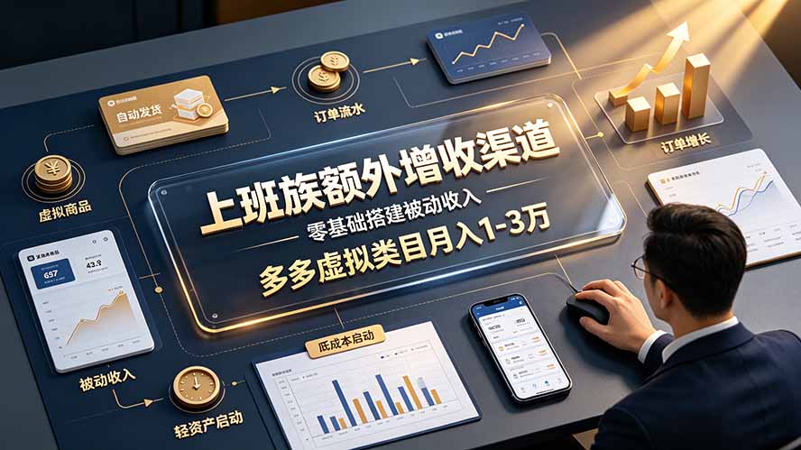 拼多多虚拟矩阵：零基础搭建被动收入，单店日赚100+可批量放大-创享网