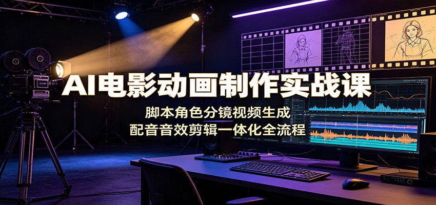 AI电影动画制作实战课，脚本角色分镜视频配音剪辑一体化全流程-创享网