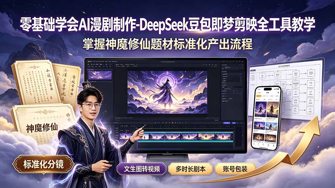 DeepSeek豆包即梦剪映全工具，神魔修仙漫剧标准化量产-创享网